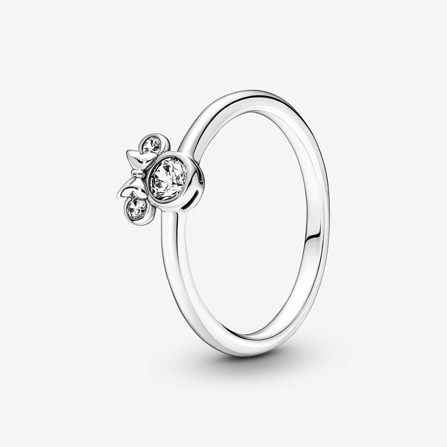 New 925 Silver Ring Sparkling Butterfly Bold Ring For Women Wedding Party Fine Jewelry