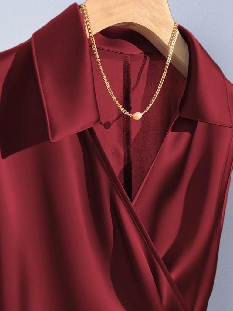 Damen Satinhemd Winter 2025: Europäisches & Amerikanisches Schnür-Elegantes Professionelles Oberteil