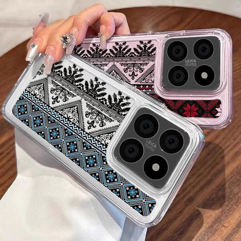 Komplexes Muster Transparente Hülle für Xiaomi 14T 13T Pro Redmi Poco X6 Pro M6 X5 Note 14 Pro 13 12 11 Weiches Silikon Stoßfest Klar Schlanke Handyhülle