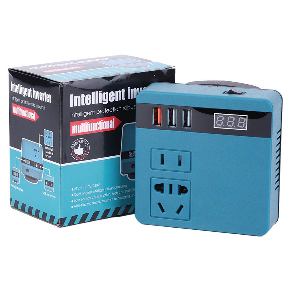 120W Lithium Battery Inverter 21V to AC220V DC5V 12V Power Inverter Intelligent Battery Transformer for DeWalt Makita Milwaukee