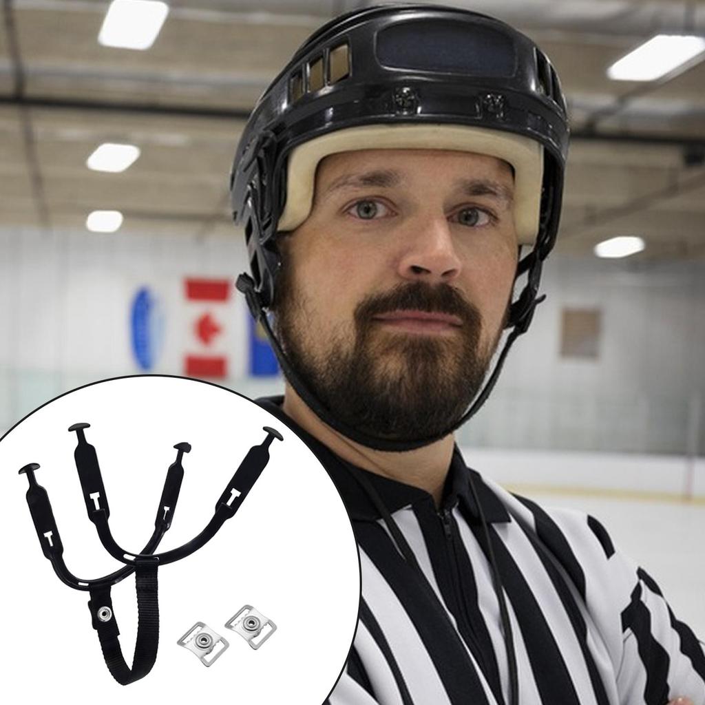 1set Hockey Helmet Chin Strap Hockey- Ear Sling- Loops Replacement Strap With Snap- Practical Hockey Game Accessory
