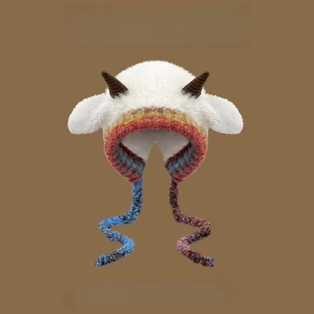 Korean Style Ear Protection Hat Soft Women Fluffy Hat Plush Pullover Hats Autumn and Winter