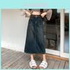 Vintage Highwaist Denim Skirt With Side Slit For Petite Women Spring 2025