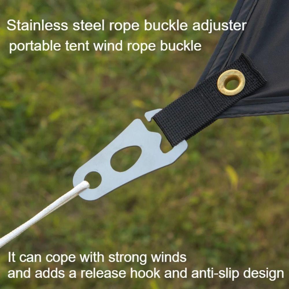 2Pcs Adjustable Tent Wind Rope Buckle Quick Knot Buckle Rope Carabiner Clip Camping