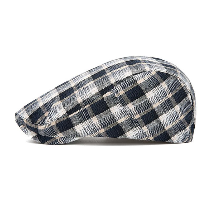 Plaid Beret Spring Summer Thin Men's Forward Hat Women's Newspaper Hat British Cap
