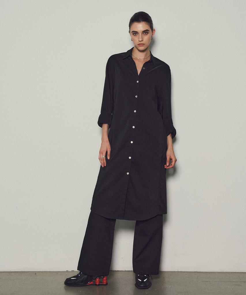 CITTA Cut-Out Long Coat Shirt_Ctt338 (Black)