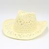Hot-selling Hollowed-out Panama Straw Hat Women's Retro Straw Woven Western Cowboy Hat Men's Summer Sunscreen Beach Hat
