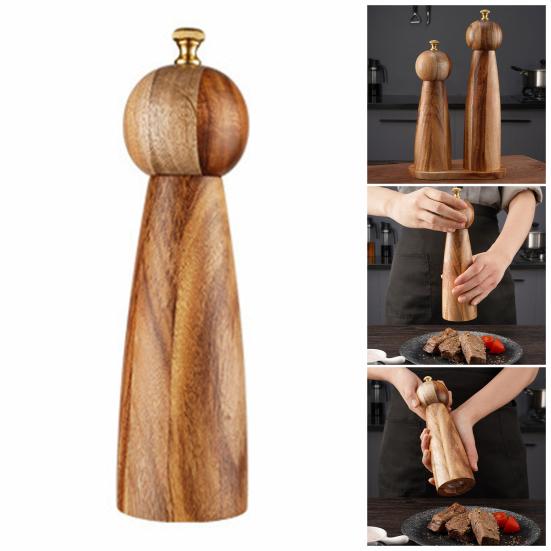 

Отличная многофункциональная регулируемая деревянная ручная мельница для соли, 3 стиля, кухонные инструменты для ресторана, дробилка для специй