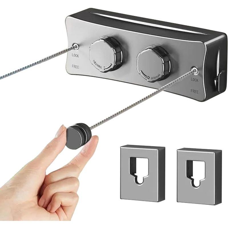 New Retractable Clothesline Double Line Retractable Wall Mounted Washing Clothes Hanger Laundry Balcony Invisible Drying Lines