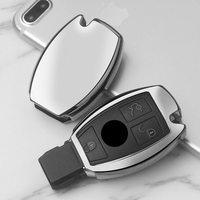 Mercedes-Benz TPU Mjukt Gummi Nyckelskydd för A-klass, C-klass, E-klass, GLC-klass, C200L - Skyddande Bilnyckelskal.