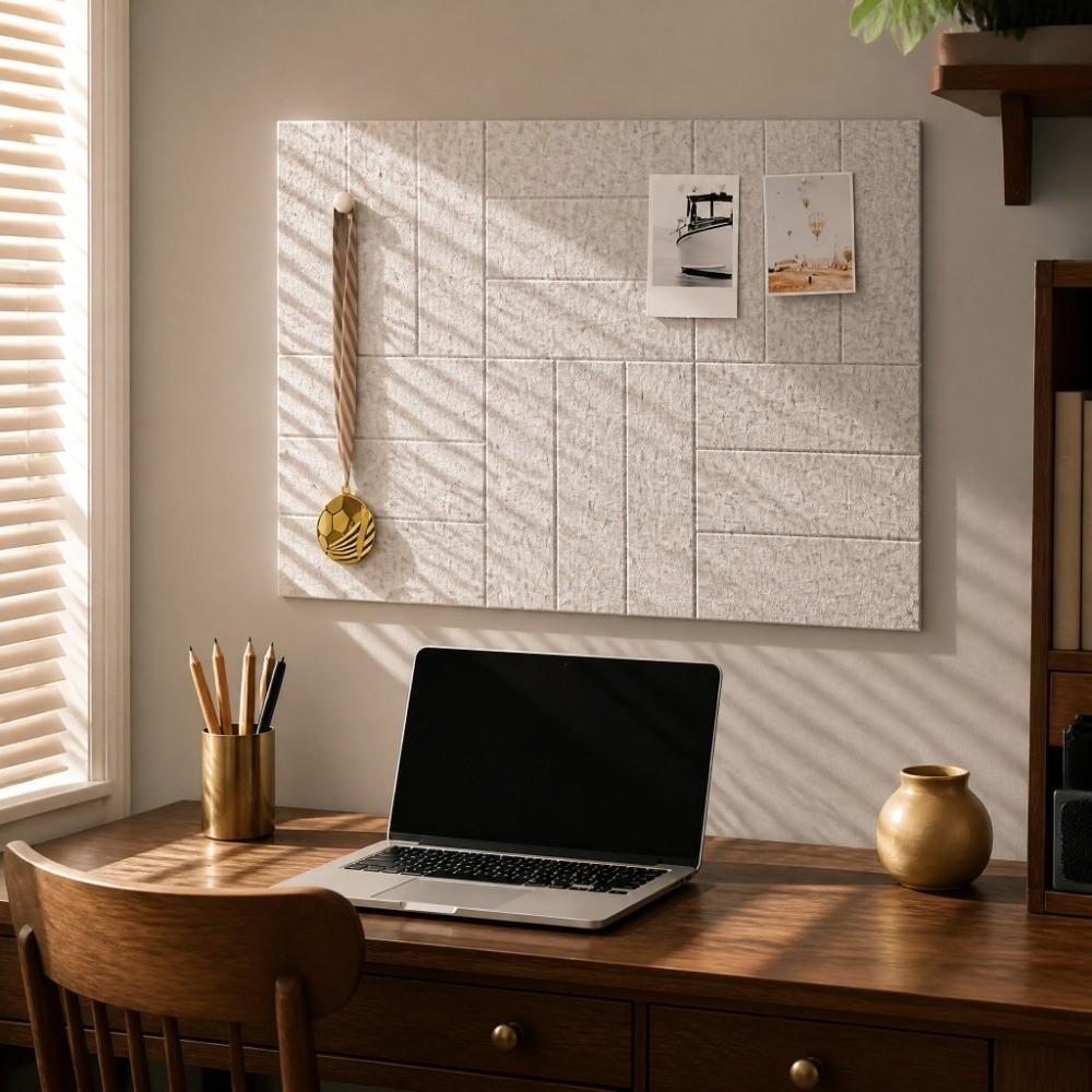 Self Adhesive Felt Acoustic Panels Vertical Stripe Memo Board Pinboard Tiles Dart Pads