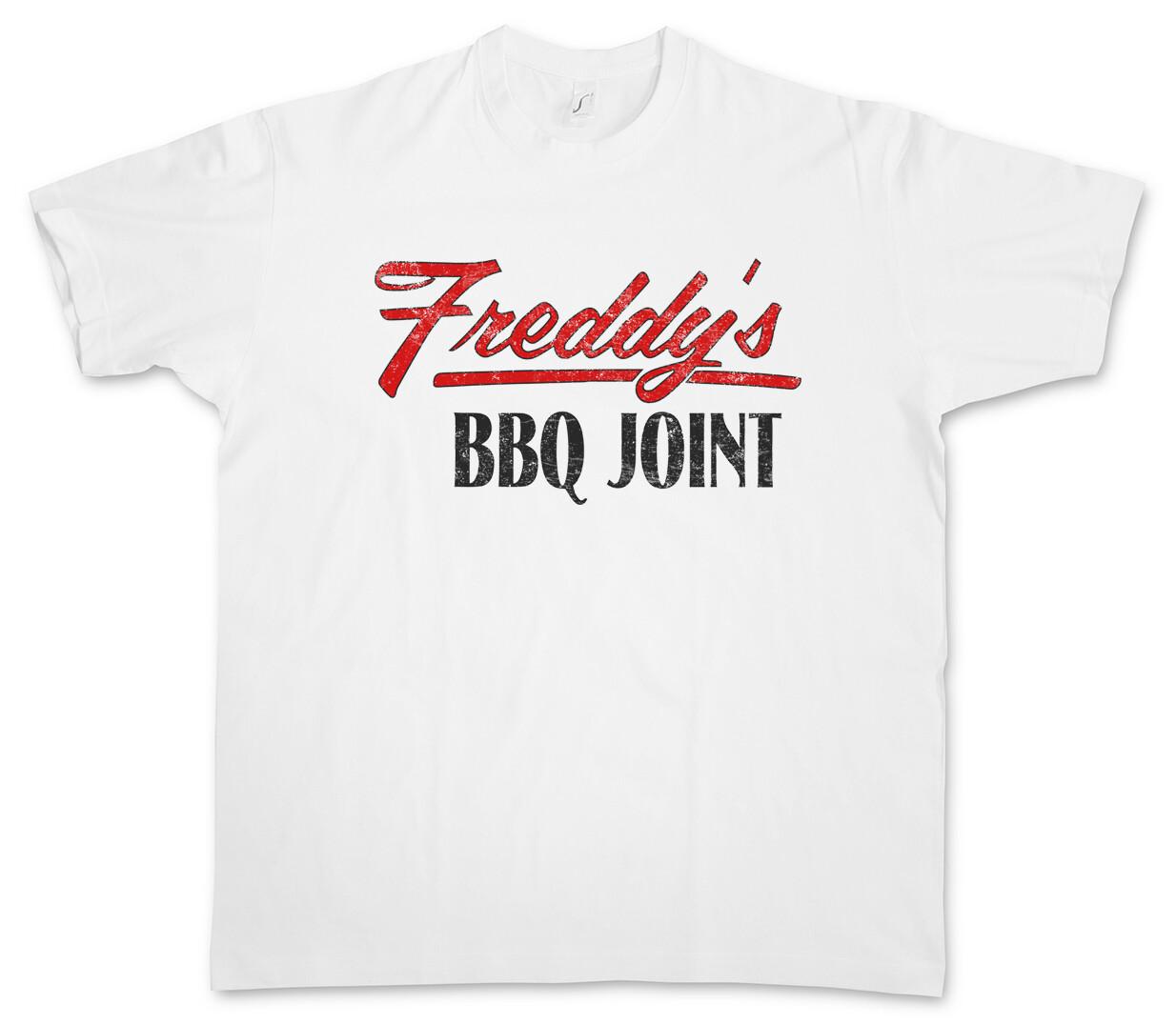 FREDDY BBQ JOINT T-SHIRT Restaurant Bar Sign Insignia Logo Company Hayes Frank- S