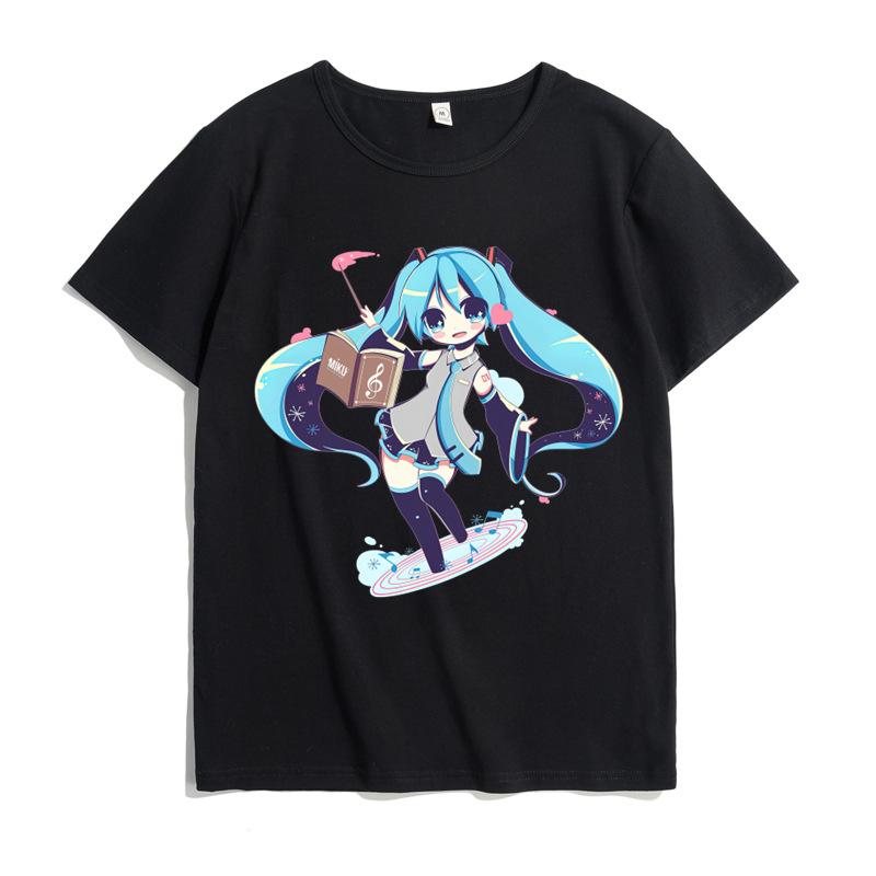 Hatsune Miku MIKU Co Branded Printed TShirt for Unisex and Unisex Anime Round Neck Summer Fashion Trend Short Sleeve