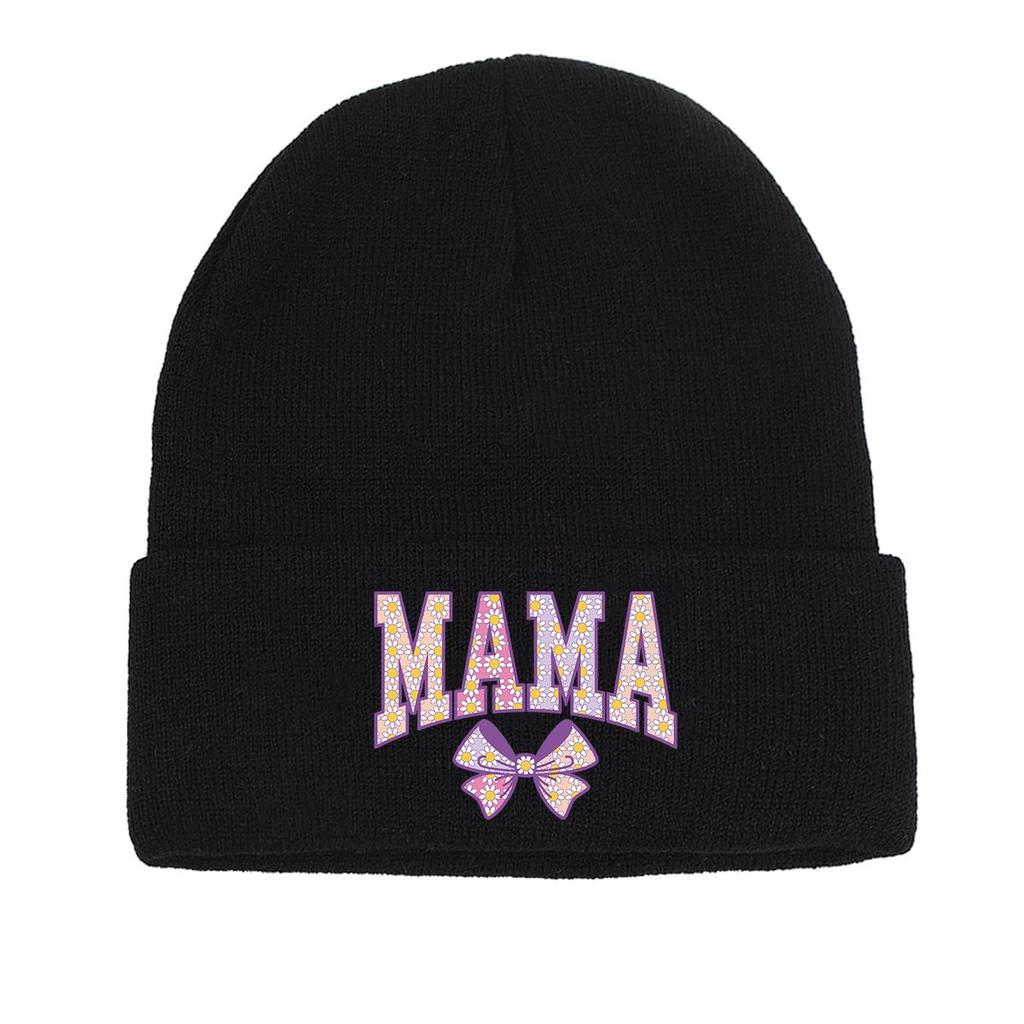 Pink Bowknot Winter Knitted Hat Beanie, Skullies Beanies Cuff Stretchy Stylish Pompom Beanies Knitted Cap Beanie