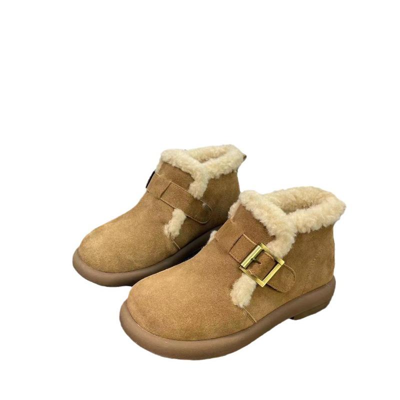 Retro Versatile Fleece Warm Cotton Boots Fashion Casual Snow Boots Women's Winter Short Cotton Shoes