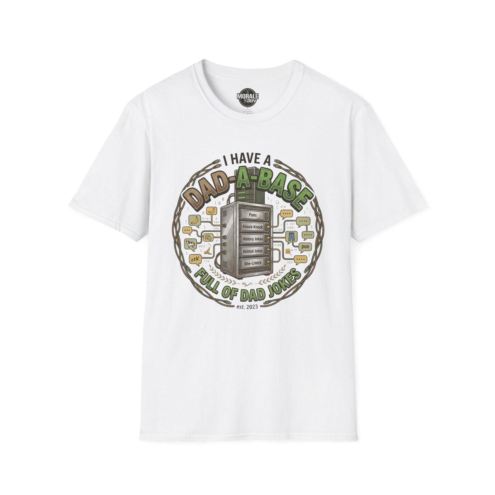 Dad-a-Base T-Shirt | Retro Tech Dad Joke Server Tee M