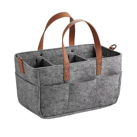 Babybleieveske Organizer Filtmateriale Stor Kapasitet Justerbar Plassoppsett Funksjonell Babyutstyrsorganisator