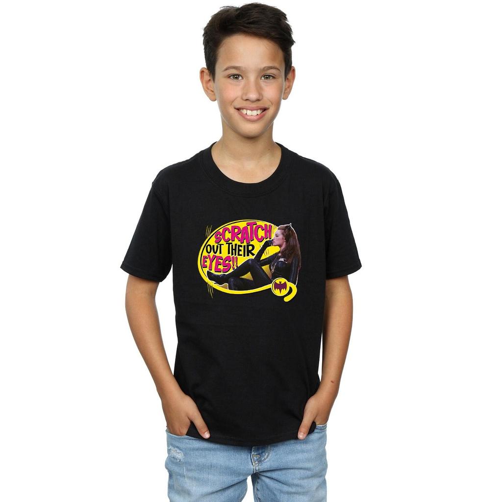 DC Comics Boys Batman TV Series Catwoman Scratch T-Shirt