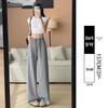 Women's Summer 2025 High-Waisted Gray Joggers - Thin, Loose, Ice Silk, Narrow-Leg Pants