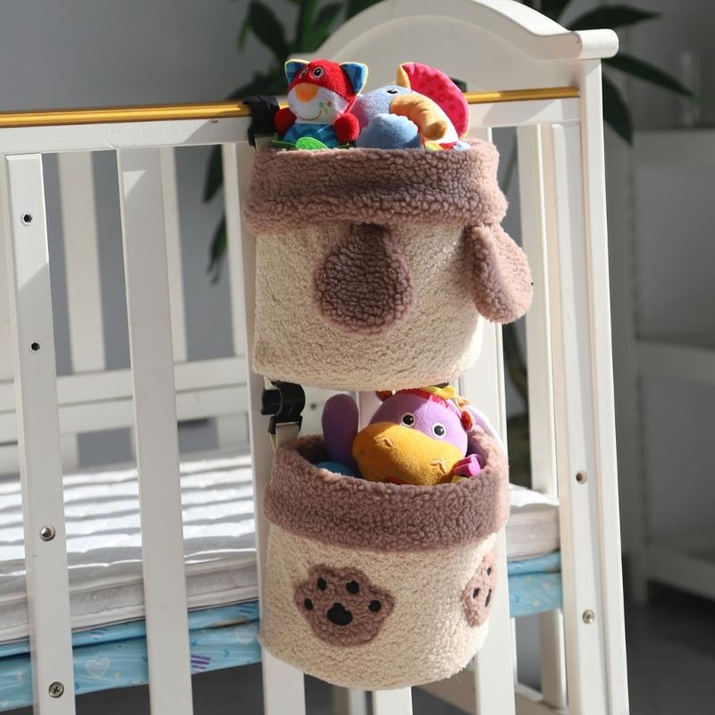 2 Piece/set Baby Bed Storage Hanging Bag Feature Tear Resistant Fabric And No Tool Needed Secured Hook Design
