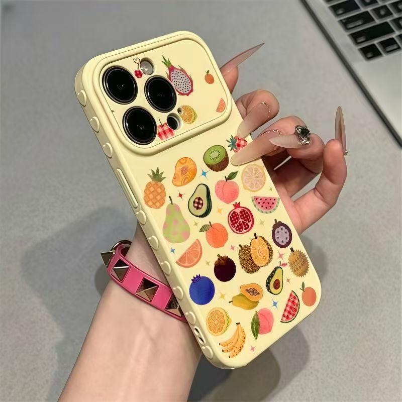 Colorful Fruit Print iPhone 18/17 Heart Side Drop-Proof Case