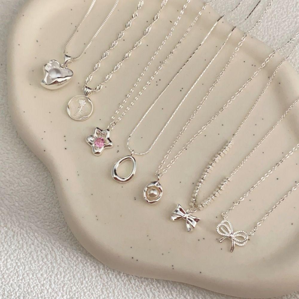 

Bowknot Clavicle Chain Freshwater Pearl French Superior Clavicle Chain Bow Necklace Women Tubers