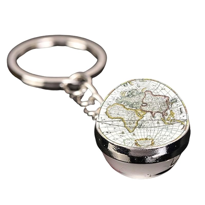 

[ALOHAMONI] planet key ring earth month solar planet universe galaxy world map globe vintage night light Luminous shine ball type key chain key ring