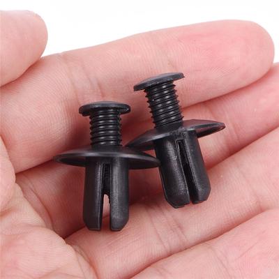 50Pcs 8Mm Auto Car Bumper Fender Retainer Push Black Plastic Clips Fasteners