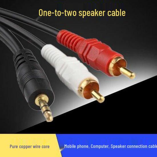 

3.5MM Audio Cable: Connects Computer/Mobile to Speakers, Dual RCA for TV/Subwoofer