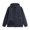 Men's Sports Trend Series Water-Repellent Sun Protection Loose Hooded Windbreaker Navy Blue AFDV651-3