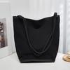 Borsa di stoffa a contrasto di colore borsa a spalla alla moda borsa semplice da ascella design di nicchia tela letteraria portatile a tracolla da donna