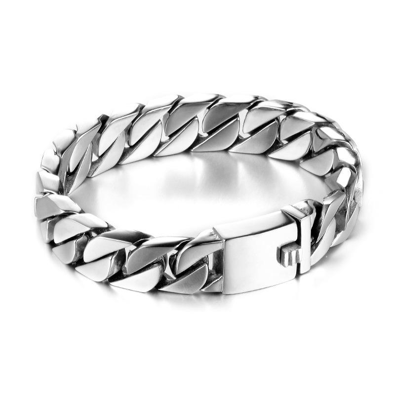 Korean version of fashion jewelry, new, casual and simple, smooth titanium steel men's bracelet HFS63