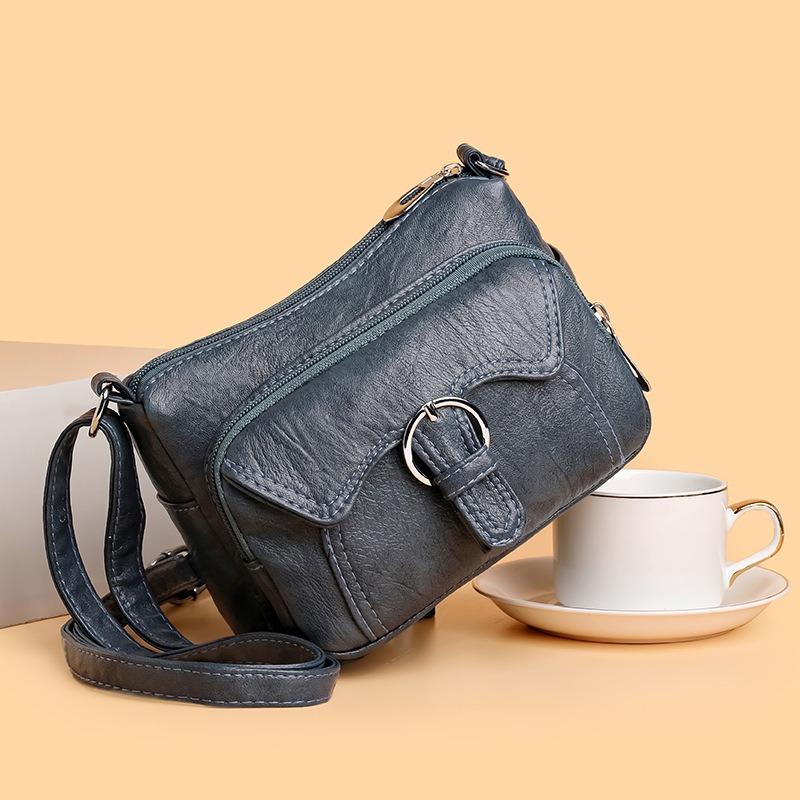 New simple casual women's bag middle-aged mother large-capacity multi-pocket practical shoulder messenger bag