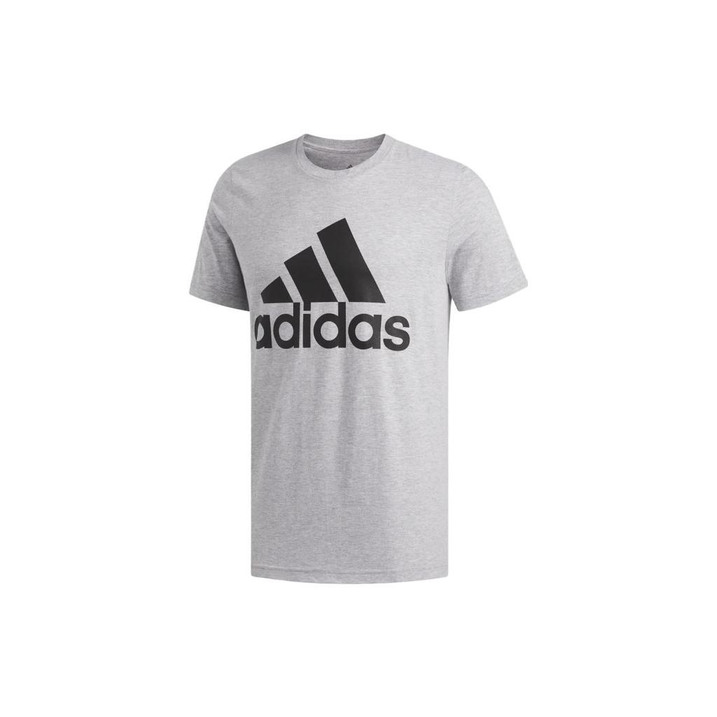 Adidas T Shirts Men's Gray Crew Neck Moderate Straight Fit ED9607