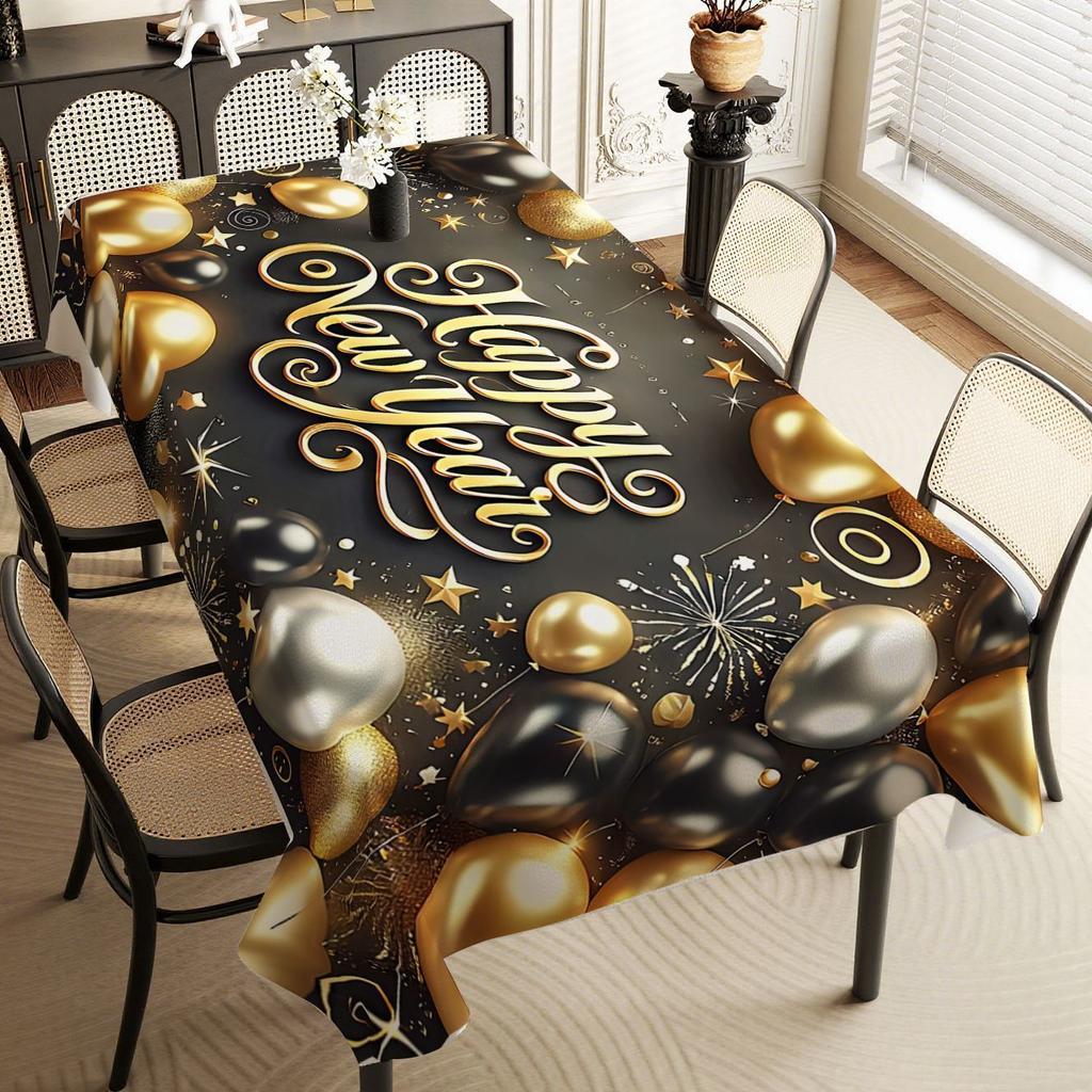 Happy New Year 2026 Tablecloth, Atmospheric Photo Backdrop, Home Decor Placemat, Nordic Style Cover Cloth