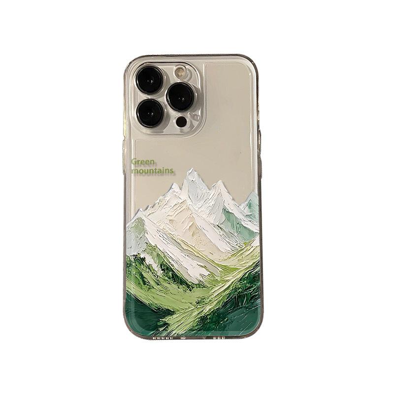 Ins Style Snow Mountain iPhone Case - 17Pro Max & iPhone16 Compatible, Full Coverage, Drop-Proof, Soft Case for Apple 11, 12, 15, Xr