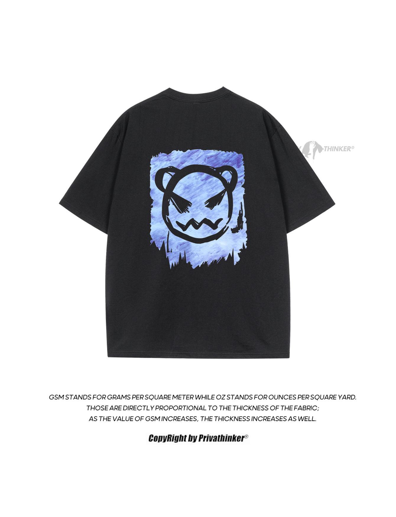 

Чоловічі топи з принтом сердитого ведмедя в стилі хіп-хоп з коротким рукавом, модні футболки з чистої бавовни Y2k, нові літні брендові футболки для чоловіків Harajuku XL