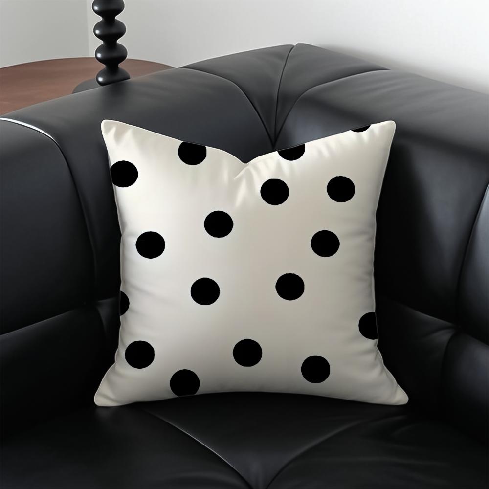 Classic Polka Dot Retro Dot Cushion Cover Pillow Case Anti-Dustmite Invisible Zipper Silky Plush Cushion