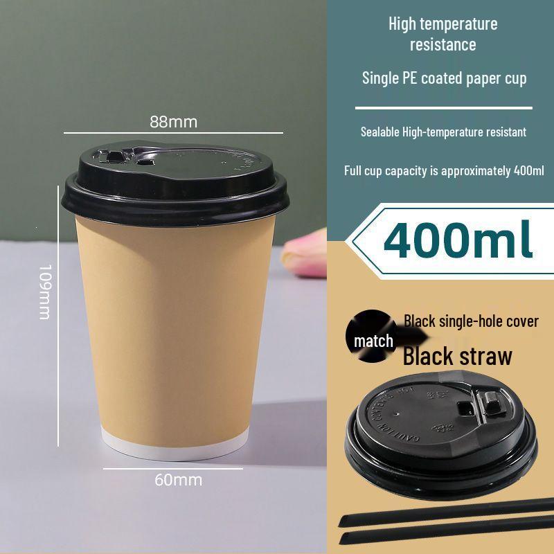 Thickened 250/400ml Disposable Coffee Cups with Lids for Hot and Cold Drinks