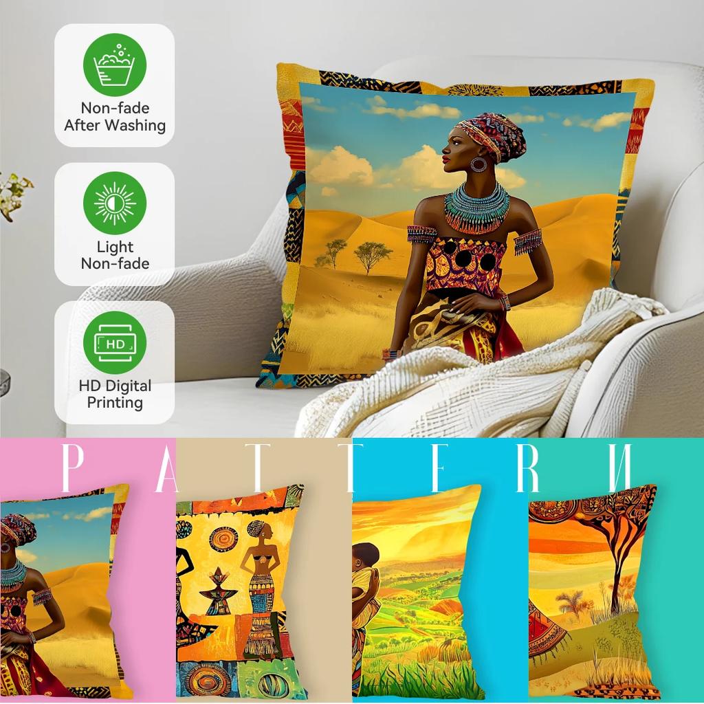 Traditional African Ethnic Style Cushions Pillowcase Cushion Cover Throw Pillow Sofa Decoration Pillowcover Home Car Decor