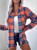 2025 Damen Übergröße Retro Karriertes Flanellhemd - Langarm Sonnenschutz, Hong Kong Stil