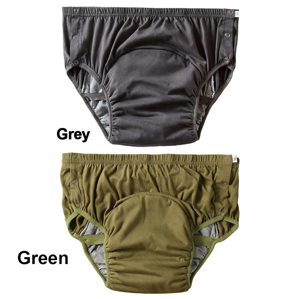 Pure Cotton Adult Diapers Water Resistant High Absorption Reusable Underpants Anti-Side Leakage Skin-Friendly