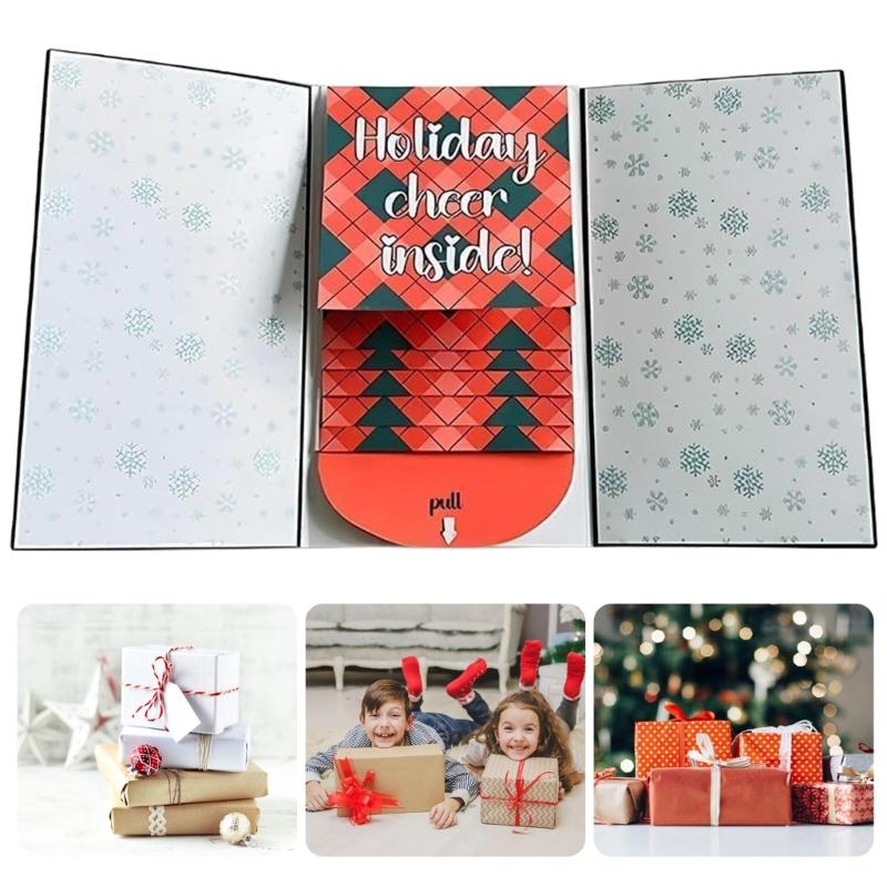 Customizable Holiday Gifts Card Holders With 4 Slots Gifts Card Presentation For Family Friend Festival DIY Messages