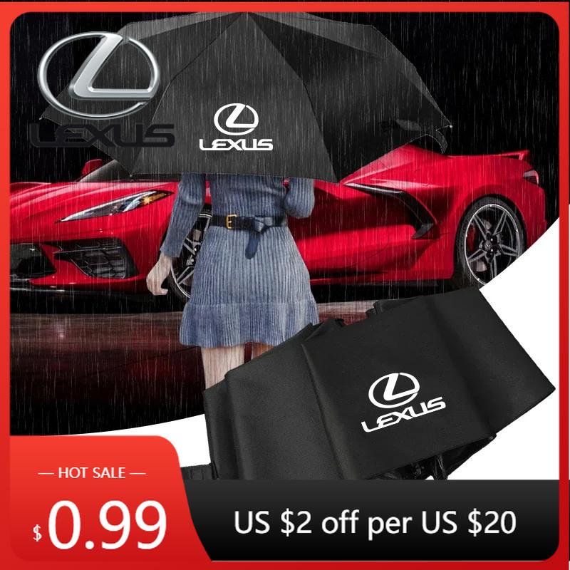 SKIA7 Interior Stickers Car Logo Umbrella Automatic Rain Windproof Parasol For Lexus UX250h NX300h RX330 RX300 RX450h LX470 IS250 LS I