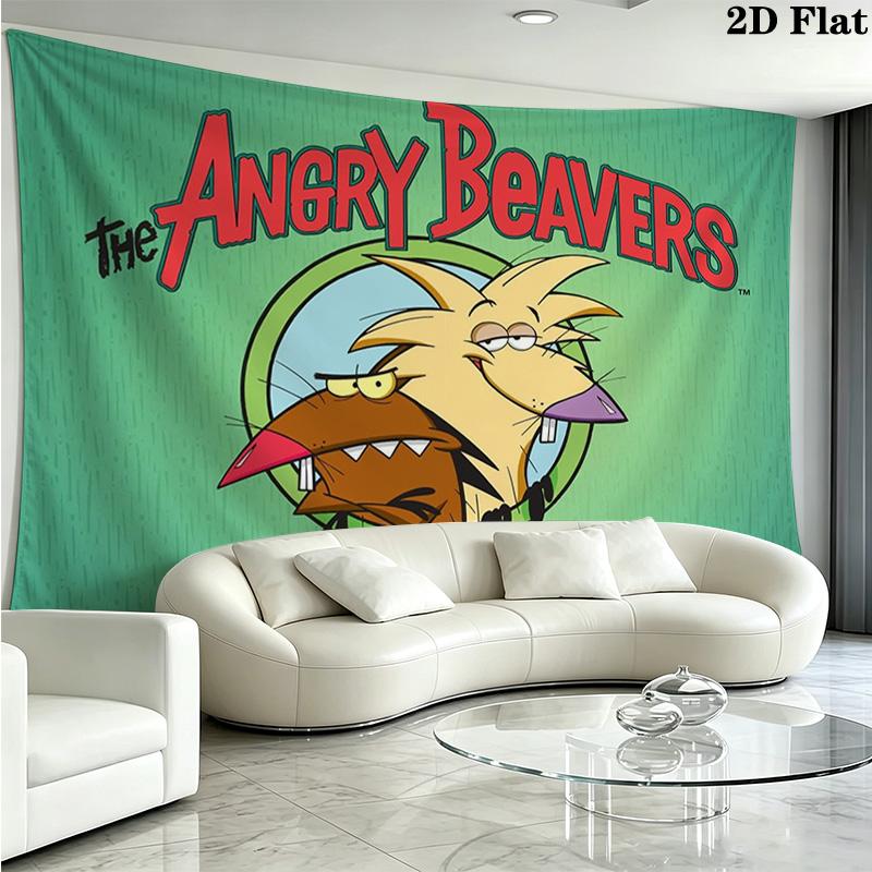 The Angry Beavers Pattern Home Decor Tapestry, Wall Hanging, Decorative RV Wall Cloth.AGT261020296