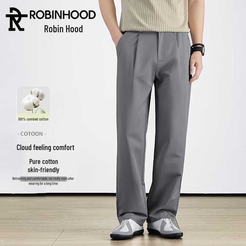 ROBINHOOD Men s Summer Casual Straight-Leg Cotton Pants 34