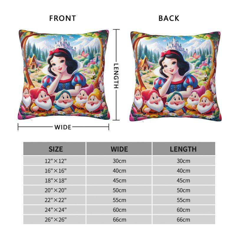 Disney Schneewittchen und die sieben Zwerge Kissenbezug Cartoon Fantasy Film Anime Weiches Luxus-Kissen für Sofa Heimdeko