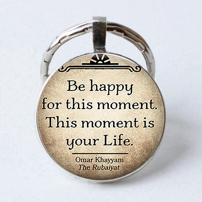 Keychain Accessories Pendant Floral Thanksgiving Text Good Friends Retro Personalized Keychain Gift Pendant