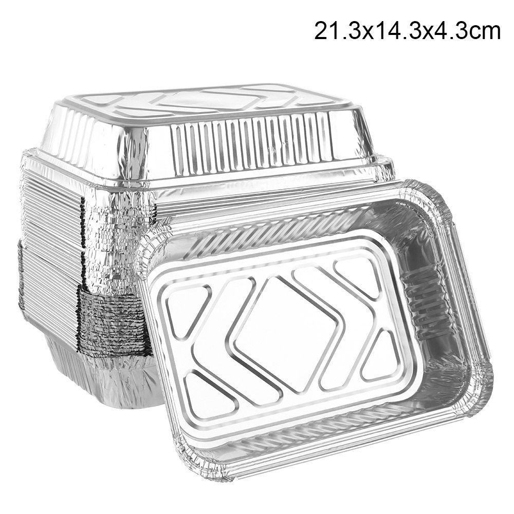 10 Stück Aluminiumfolie Rechteckige Zinnfolie Schale Antihaft Air Fryer Papier Kochen Erhitzen Aufbewahren
