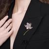 Elegant Water Lily Enamel Brooch - High-End Women's Suit Accessory & Corsage